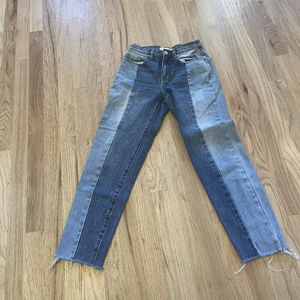 Women’s Jeans PacSun Vintage Icon size 23 half and half‎ two tone raw hem
